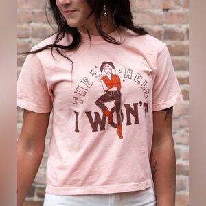 Comfort Colors The Hell I Won't Peachy Ladies Boxy Tee NWOT